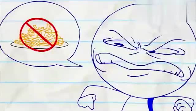 搞笑铅笔画小人与女神共进晚餐