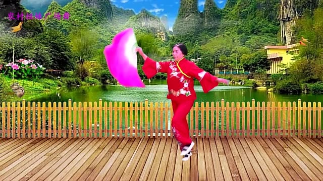 农村姐妹广场舞:扇子舞荞麦花 好听好看,简单好学