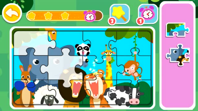 宝宝巴士 拼图游戏 把小动物的照片,拼好!