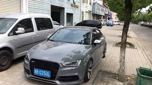 奥迪a3改装水泥灰,气质上来了