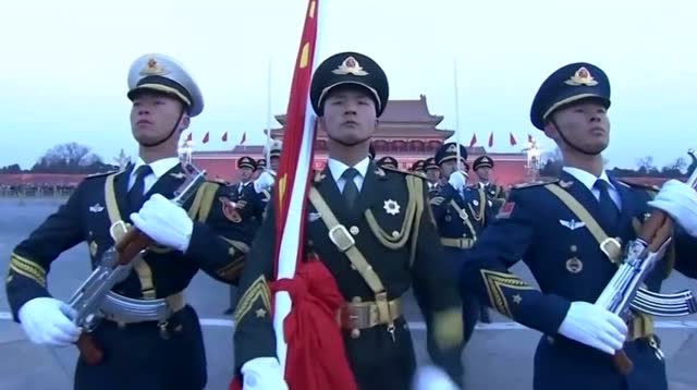 2019年三军仪仗队元旦升旗