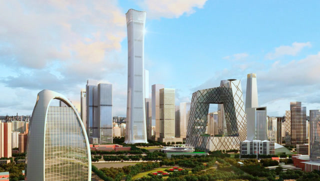 北京第一高楼中国尊封顶,高耸入云,网友:彰显大国风范