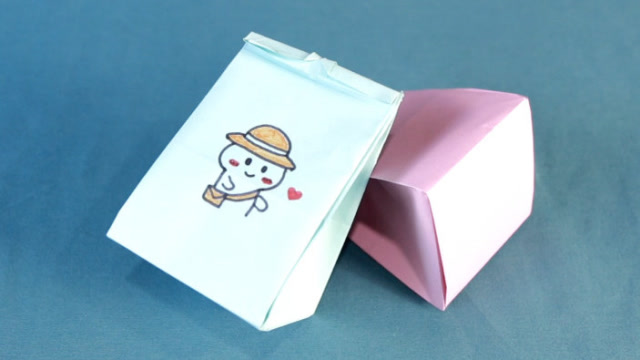手工折纸教程可爱又简单的自制牛奶盲袋装上东西送给朋友噢