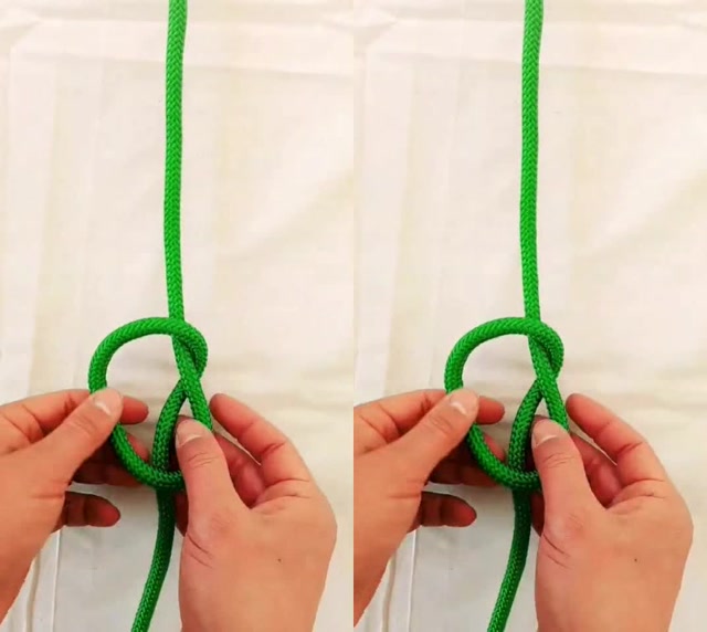 杠杆结快速打法,可当作绳梯的杠杆结打法