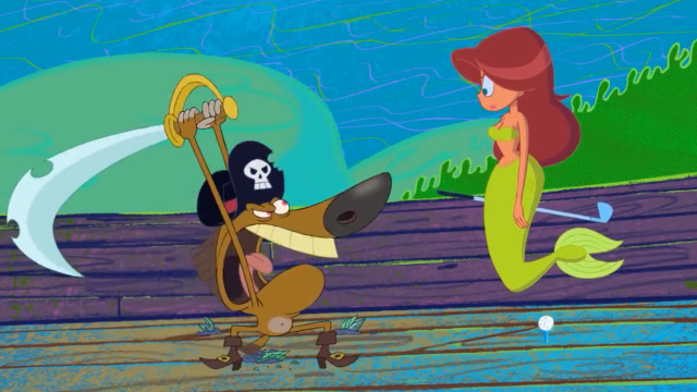 人鱼公主和大白鲨:水上高尔夫,鬓狗变身海盗船长欺负人鱼公主