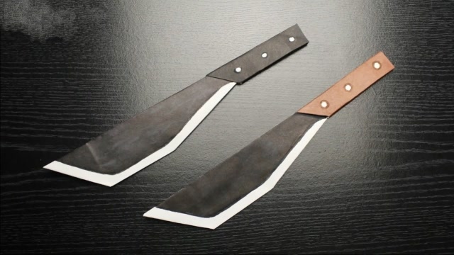 威风凛凛的折纸大刀,男孩们很喜欢,夹在书里当书签正合适!