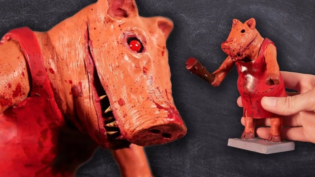 手办玩偶:做一个手持狼牙棒的猪族战士,喜欢吗?