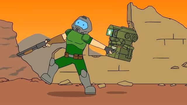 doomguy搞笑小动画 不听话的补给机器人