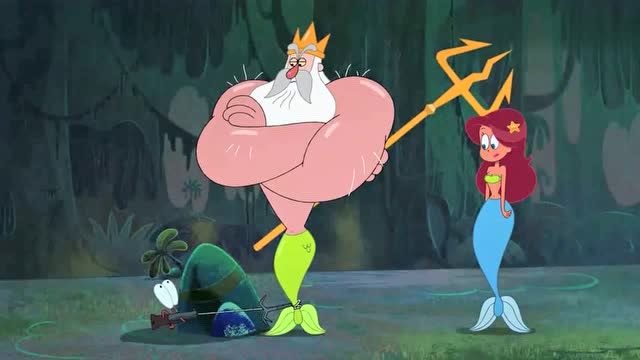 鲨鱼哥和美人鱼:人鱼爸爸和美人鱼非常开心