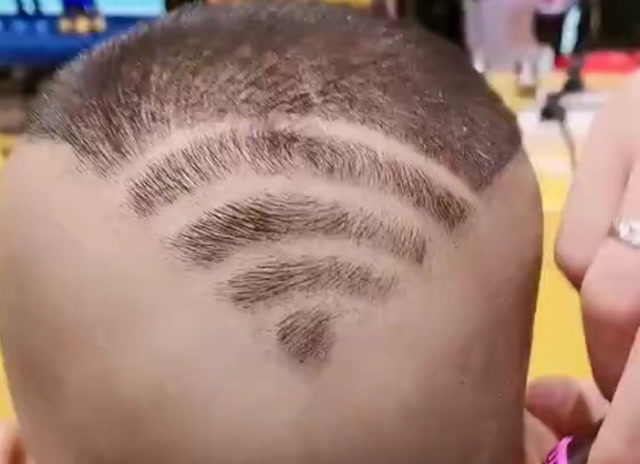 给儿子剪个这样的wifi发型,太酷了,再也不怕没网络了!
