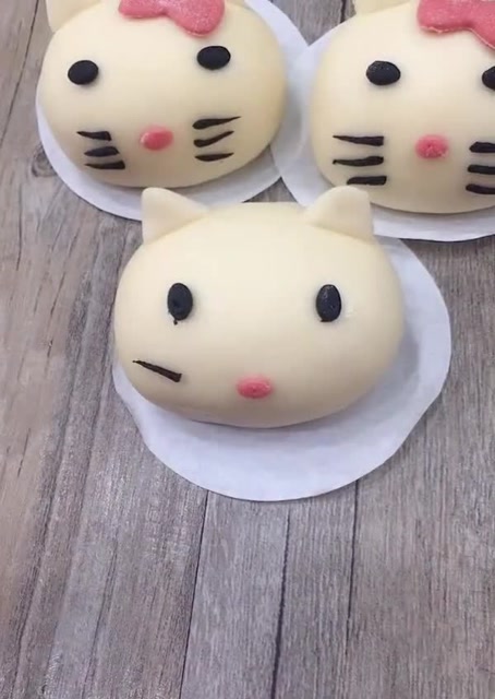 猫咪形状的馒头可以这样做,看得我真想学一下,太好看了