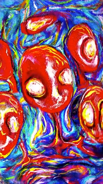 美术生吃过毒蘑菇后绘制出眼前出现的幻觉好像另一个世界