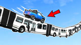 将客车连接起来能代替大桥吗？3D动画模拟，看完笑出鼻涕泡！