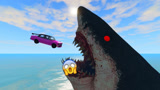 高速行驶的汽车，能成功从“鲨口逃生”吗？3D模拟超刺激！