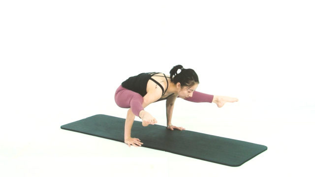 蓝菲瑜伽高难坐姿-双手蛇式