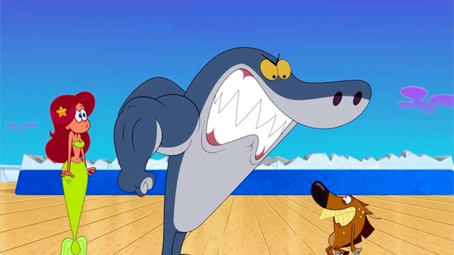 鲨鱼哥和美人鱼:鲨鱼哥帮助小朋友捡球,遭到狗子偷袭是该反击了!