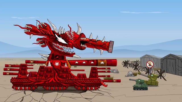 坦克世界:燃烧巨兽kv44坦克发射火焰炮弹