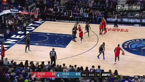 《NBA全场回放》【原声回放】开拓者vs森林狼第3节 蒂格单手擎天准压哨