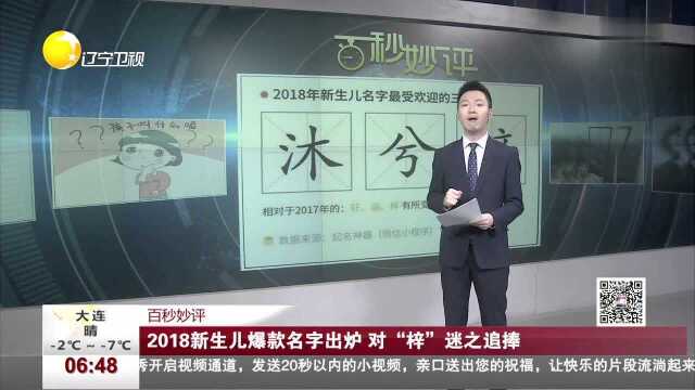 百秒妙评 2018新生儿爆款名字出炉 对“梓”迷之追捧