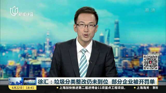 徐汇:垃圾分类整改仍未到位 部分企业被开罚单