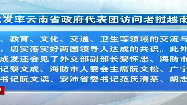 阮成发率云南省政府代表团访问老挝越南缅甸