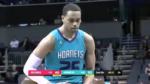 《NBA全场回放》【原声回放】奇才vs黄蜂第2节 贝尔坦斯神仙3+1