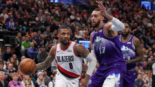 《NBA全场集锦》吃我一记降龙十八掌！戈贝尔贴身防备大帽伺候利拉德