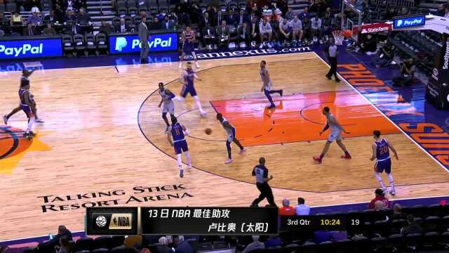 13日NBA最佳助攻 卢比奥穿透防守击地助飞贝恩斯