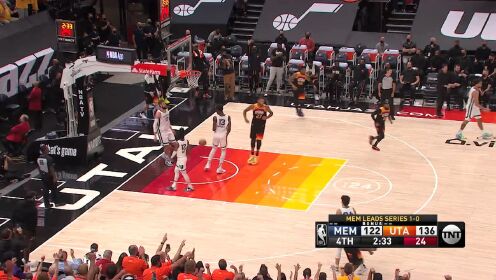 《NBA全场集锦》【原声】灰熊129-141爵士 莫兰特空砍47分不敌爵士