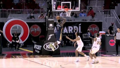 《NBA全场集锦》一锤定音 锡安平地暴扣锁定胜局