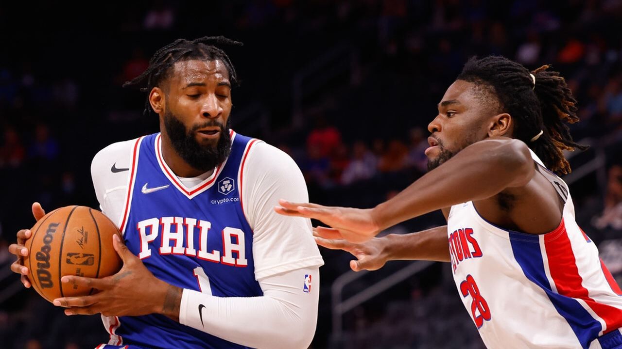 费城76人球星德拉蒙德vs活塞集锦全场177攻传兼备暴力隔扣