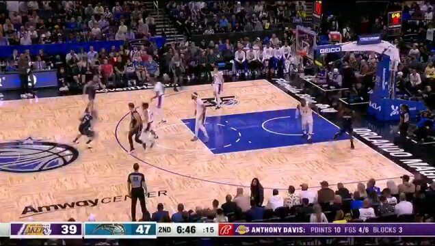 湖人vs魔术第2节英文原声回放