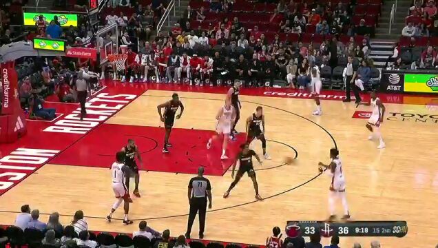  NBA季前赛：热火vs火箭第2节中文解说回放