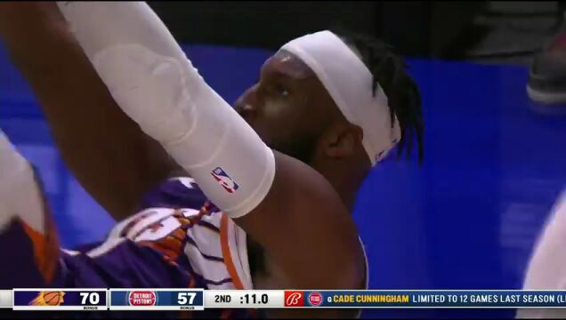 NBA季前赛：太阳vs活塞第2节英文原声回放