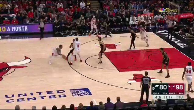 NBA常规赛：爵士vs公牛第4节中文解说回放