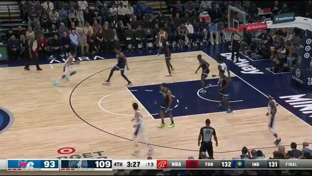 NBA常规赛：76人vs森林狼第4节英文原声回放