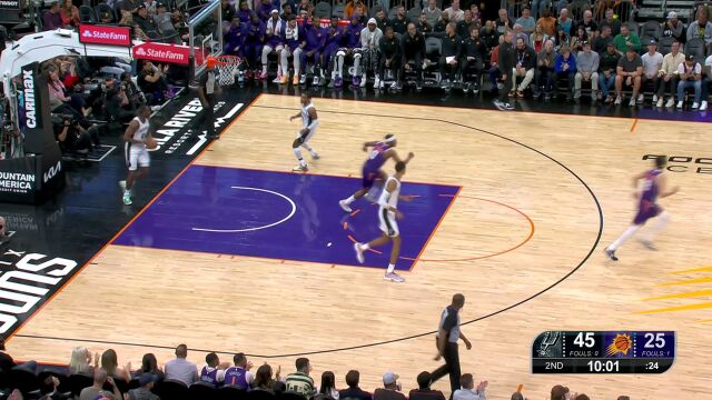 总不得分可还行？布克弧顶三分出手洞穿网窝