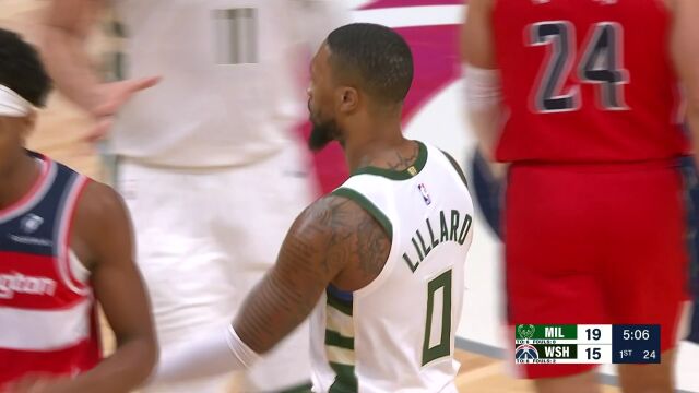 经验老到！利拉德挂掩护果断外线发炮 折叠出手3+1神奇打成