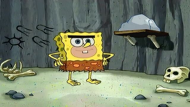 原始人海绵宝宝居然设这样的闹钟,太聪明啦