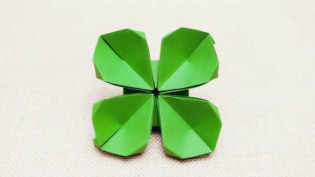 山姐儿手工:翠绿翠绿的四叶草手工折纸,和孩子一起做手工吧