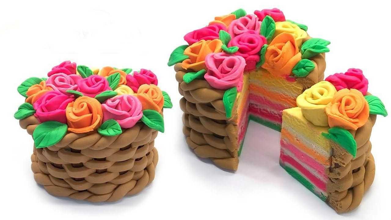 用培乐多彩泥橡皮泥制作一个鲜花蛋糕