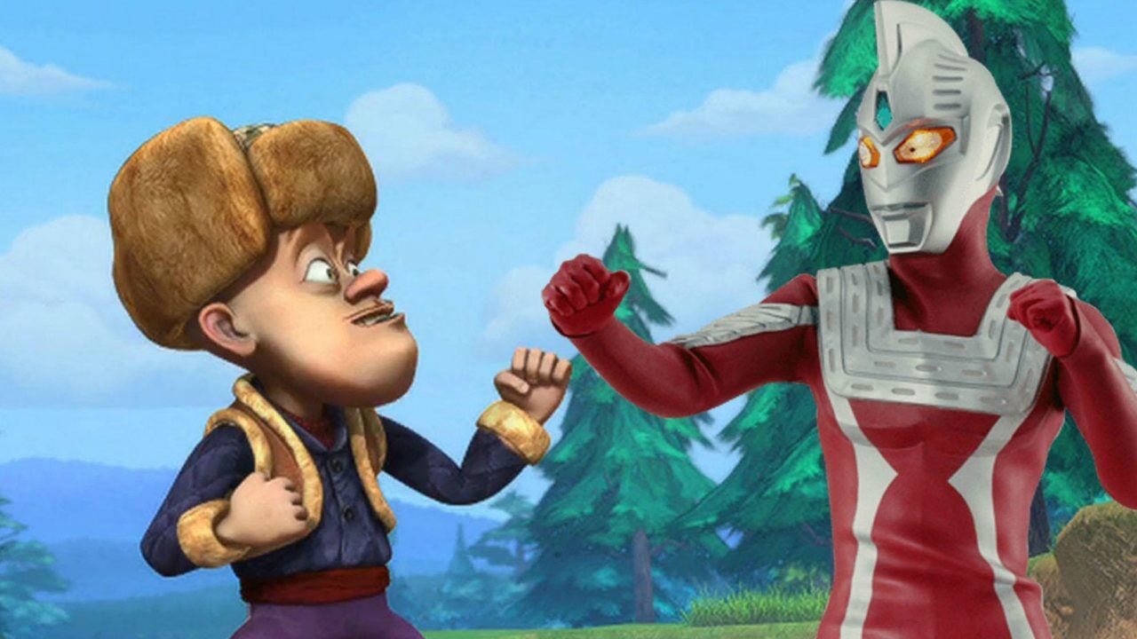 熊出没赛文奥特曼与砍树的光头强作斗争蛋糕简笔画迪迦奥特曼