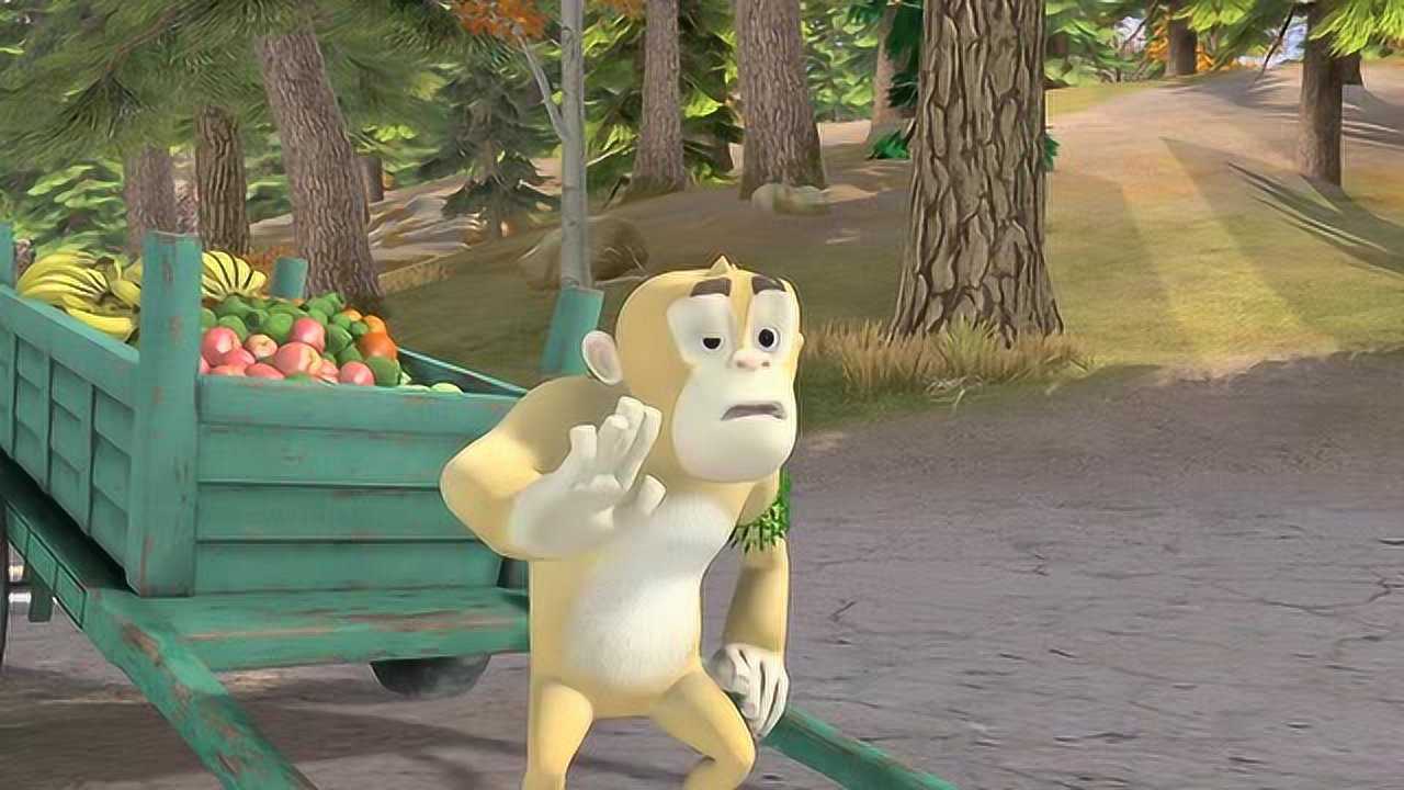 熊出没:西北猴壮壮不守信用,输了比赛却把熊大熊二的水果都偷走!