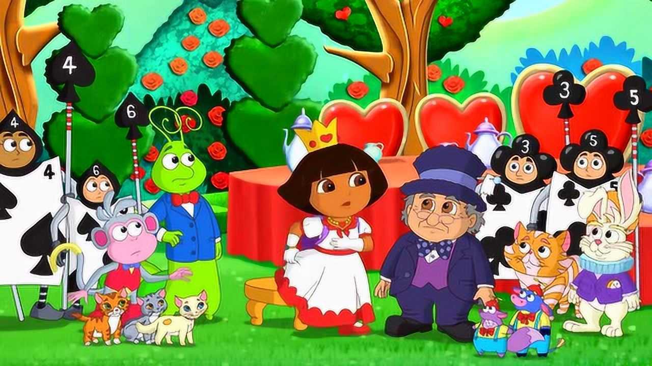 爱探险的朵拉朵拉教大家说英语朵拉遇到了很多的双胞胎