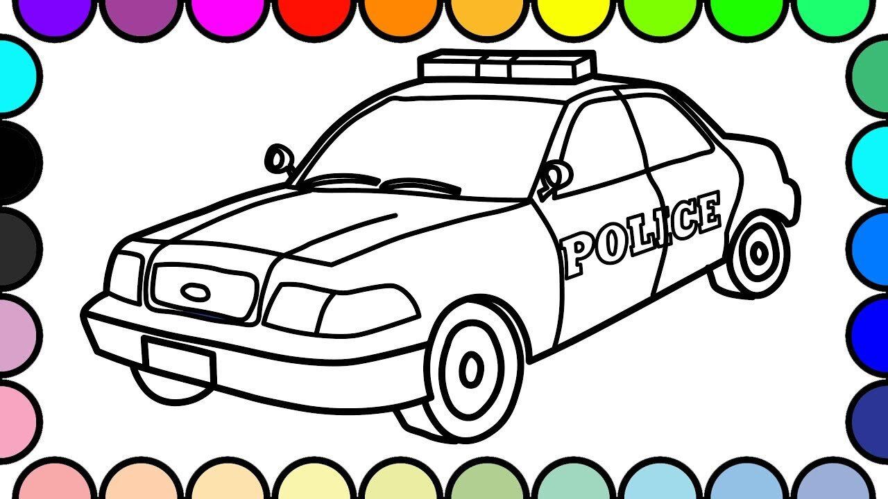 儿童简笔画:漂亮的小警车画画