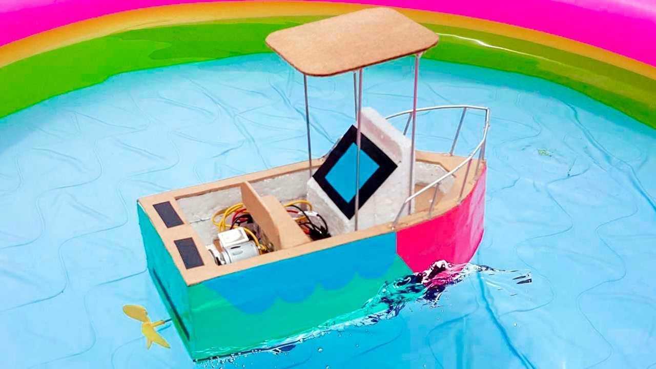 用直流电机和纸板制作电动船只需简单几步