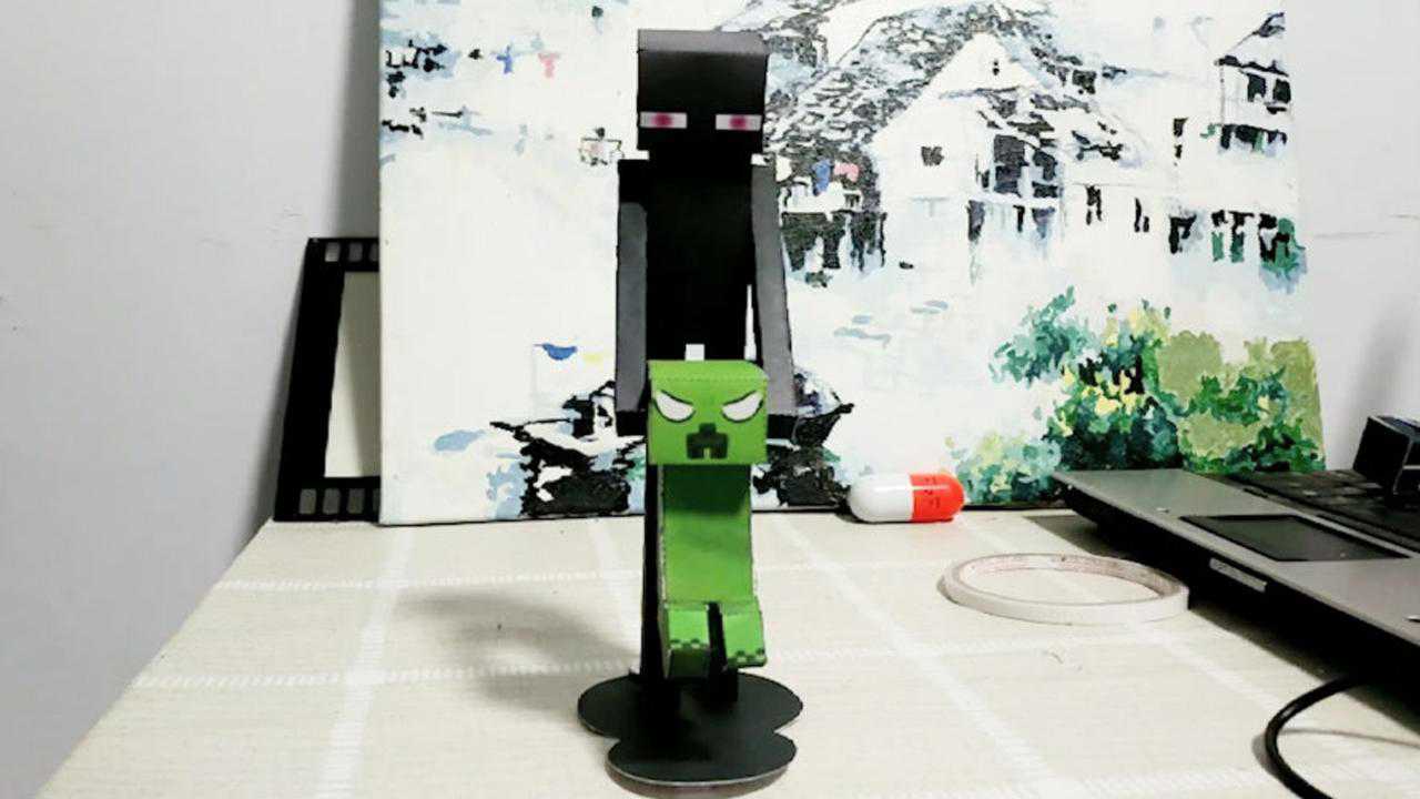 纸膜diy,我的世界趣味纸模,小黑与苦力怕的激情