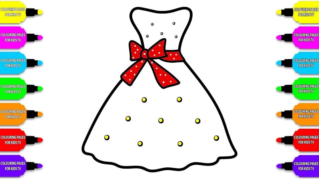 亲子涂色画:白裙子画画