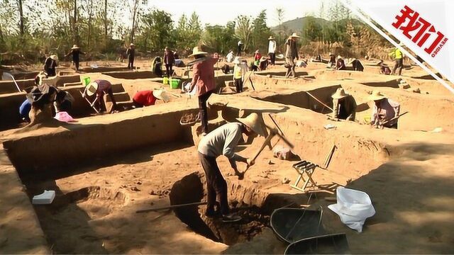 黄冈:商周“寨上遗址”发掘现场 出土青铜铸件陶纺轮等300多件文物