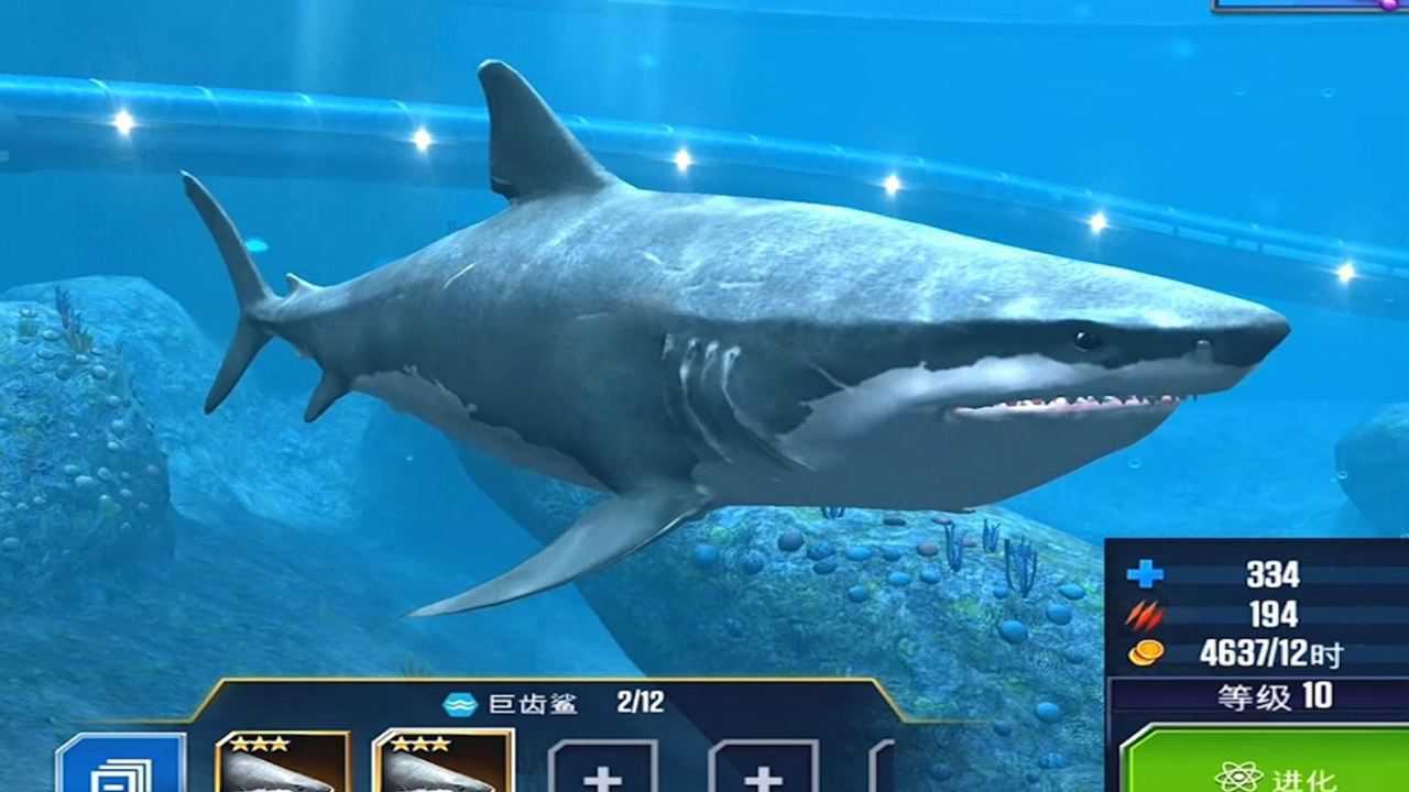 侏罗纪世界游戏巨齿鲨vs邓氏鱼vs旋齿鲨恐龙公园